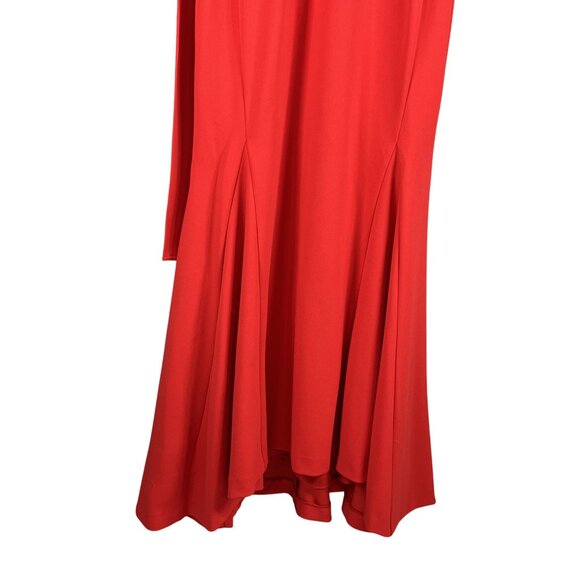 Calvin Klein Womens 8 Red Mock Neck Maxi Dress Tie Minimalist Fairy Formal Event - Picture 10 of 16
